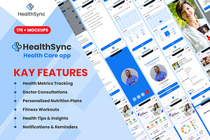 HealthSync App - Complete UI Kit, an UI Kit Template by UI Pixel