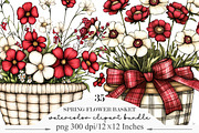 Whimsical Spring Flower Basket, an Illustration by Designking (Thumbnail 1 of 5)