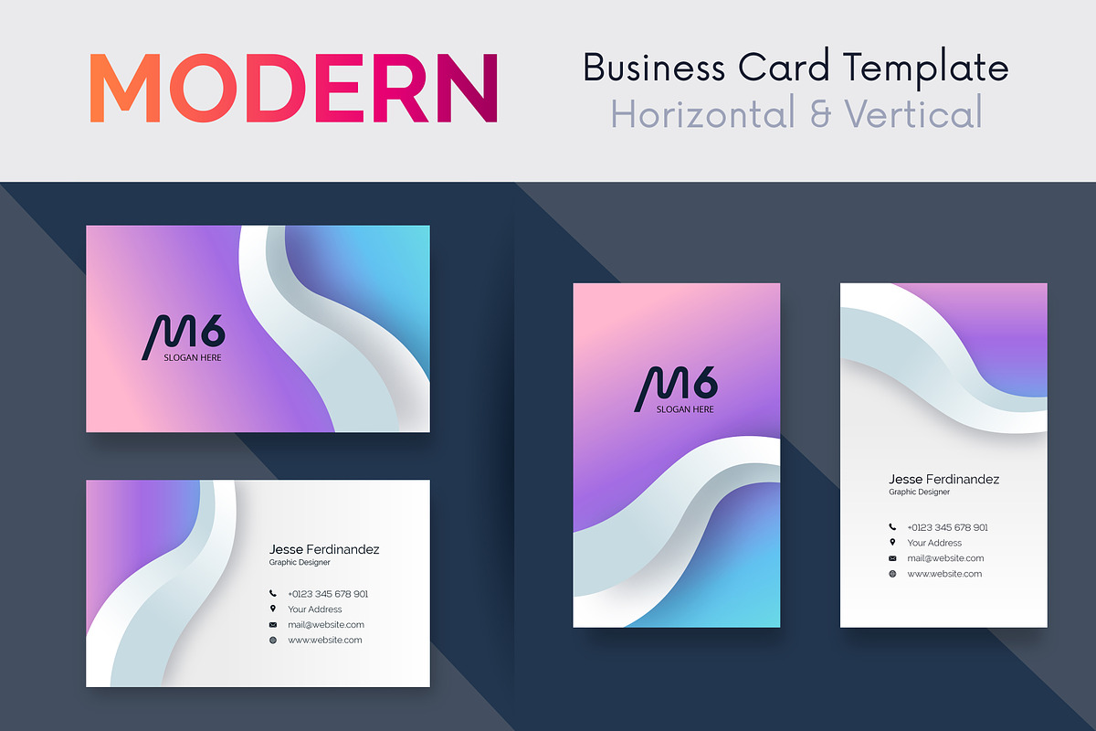 Modern 50 Business cards Bundle, a Business Card Template by M6 Gallery (Photo 3 of 52)
