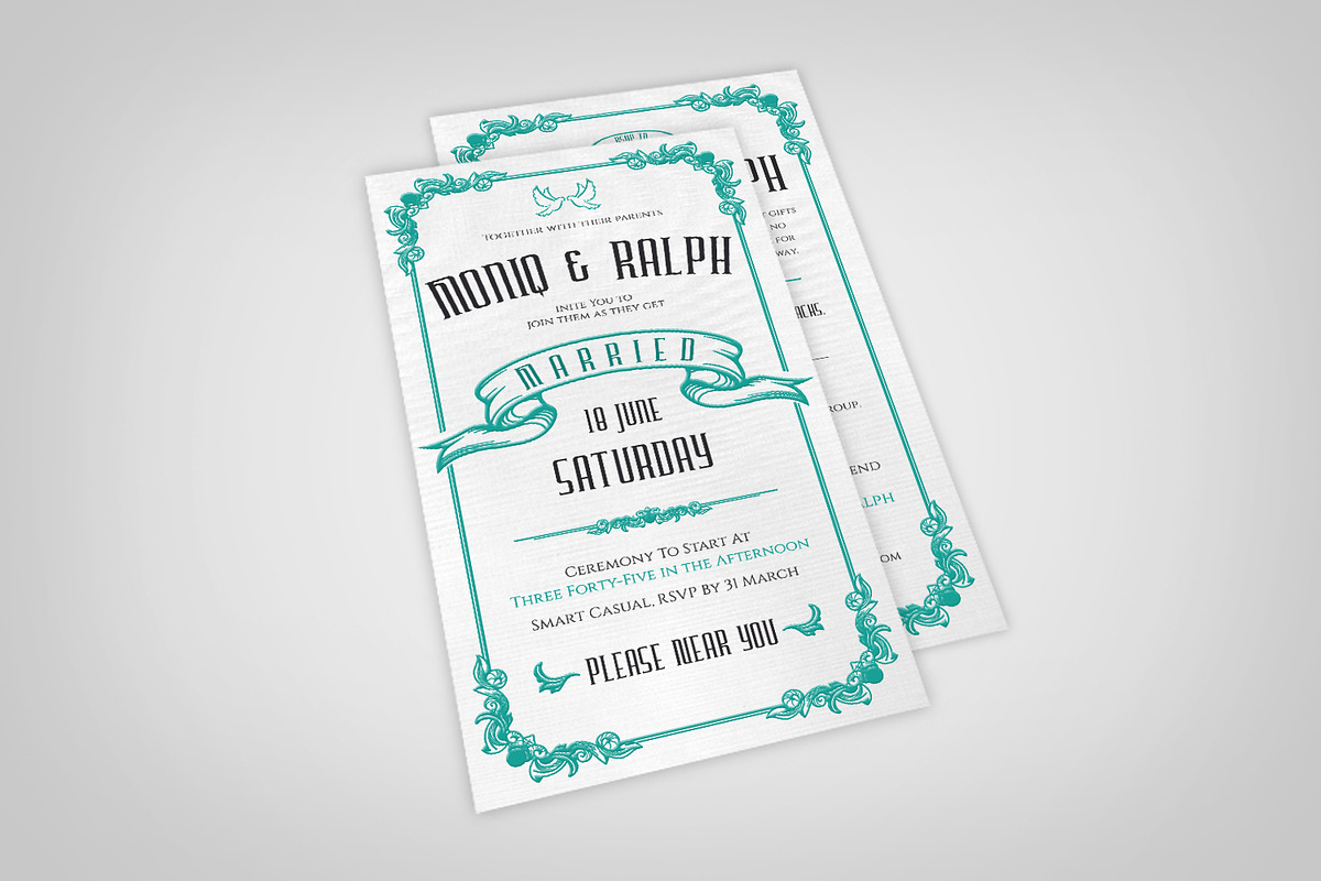 Wedding Invitation Classic, a Card Template by vectorlogos89 (Photo 3 of 3)