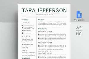 Google Docs Resume Template