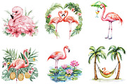 flamingo cute tropical summer clipa, an Illustration by DreamArtGraphic (Thumbnail 4 of 4)