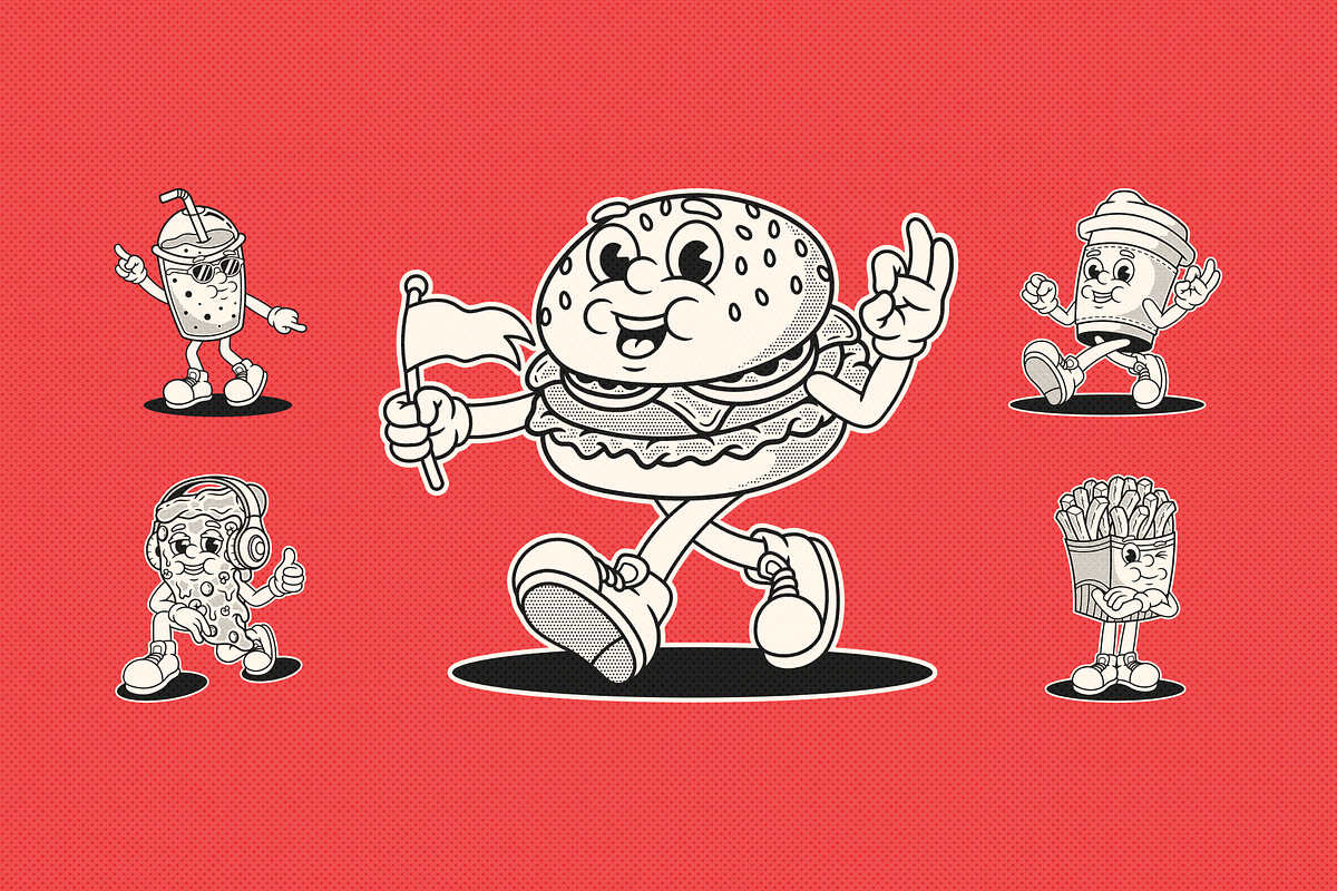 Groovy Food Mascot Illustration, a Food Illustration by Decoconio Design (Photo 3 of 7)