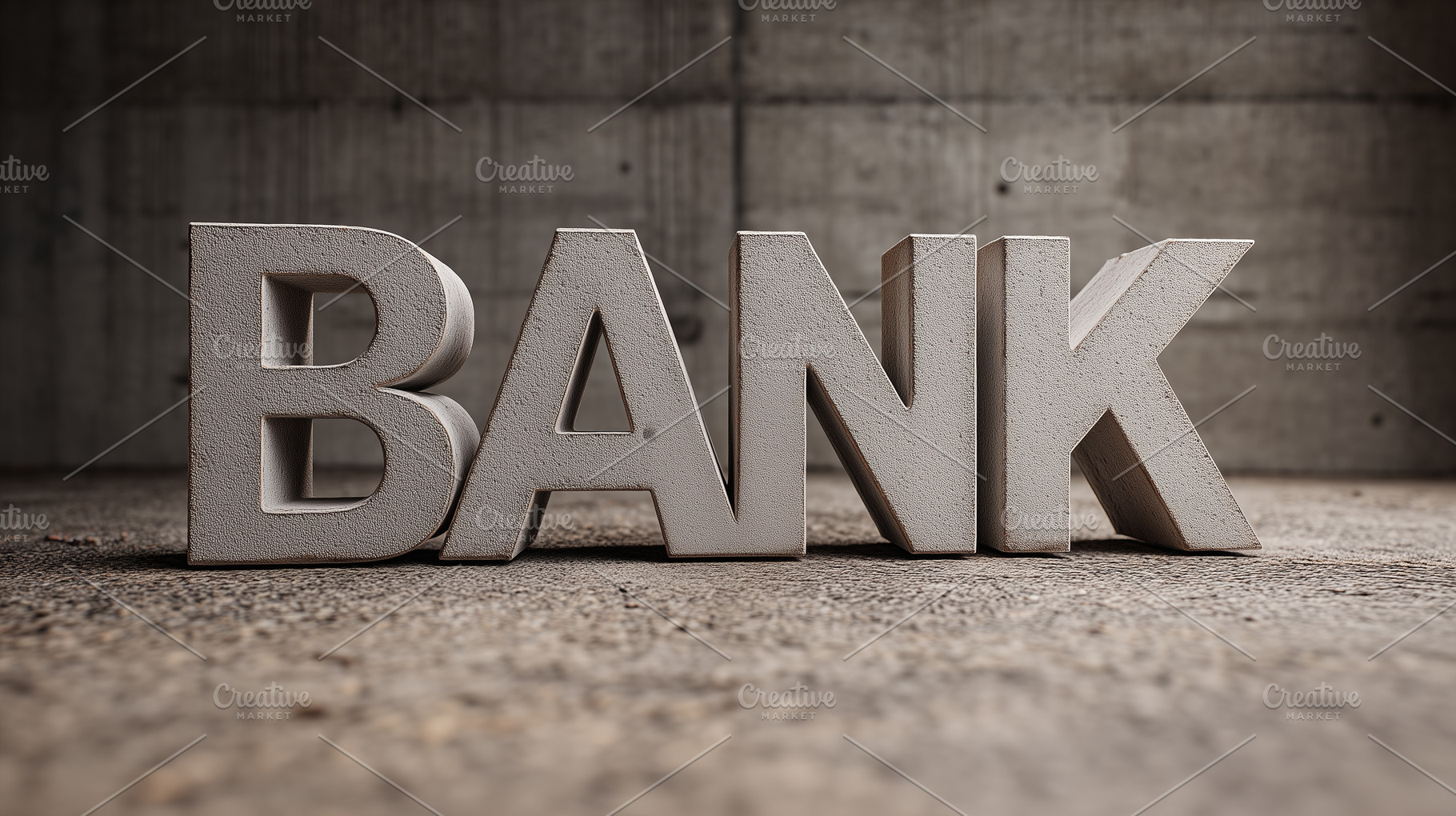 Word BANK as large solid concrete, a Business Photo by MistyDay