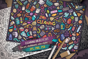 Cleaning Objects & Symbols Set, an Object Graphic by BALABOLKA