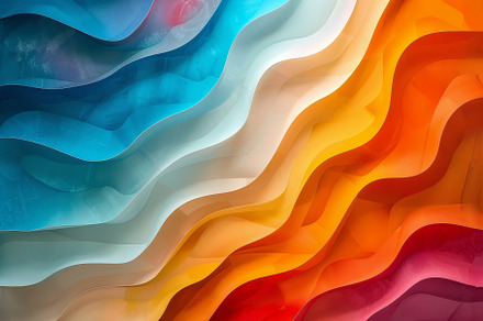 Vibrant wave patterns in colorful hu, a Photo by Tanuart