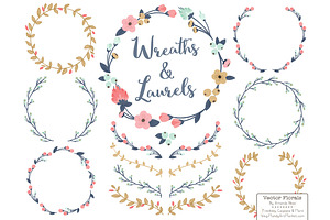 Modern Chic Vector Flower Wreaths, an Illustration by Amanda Ilkov