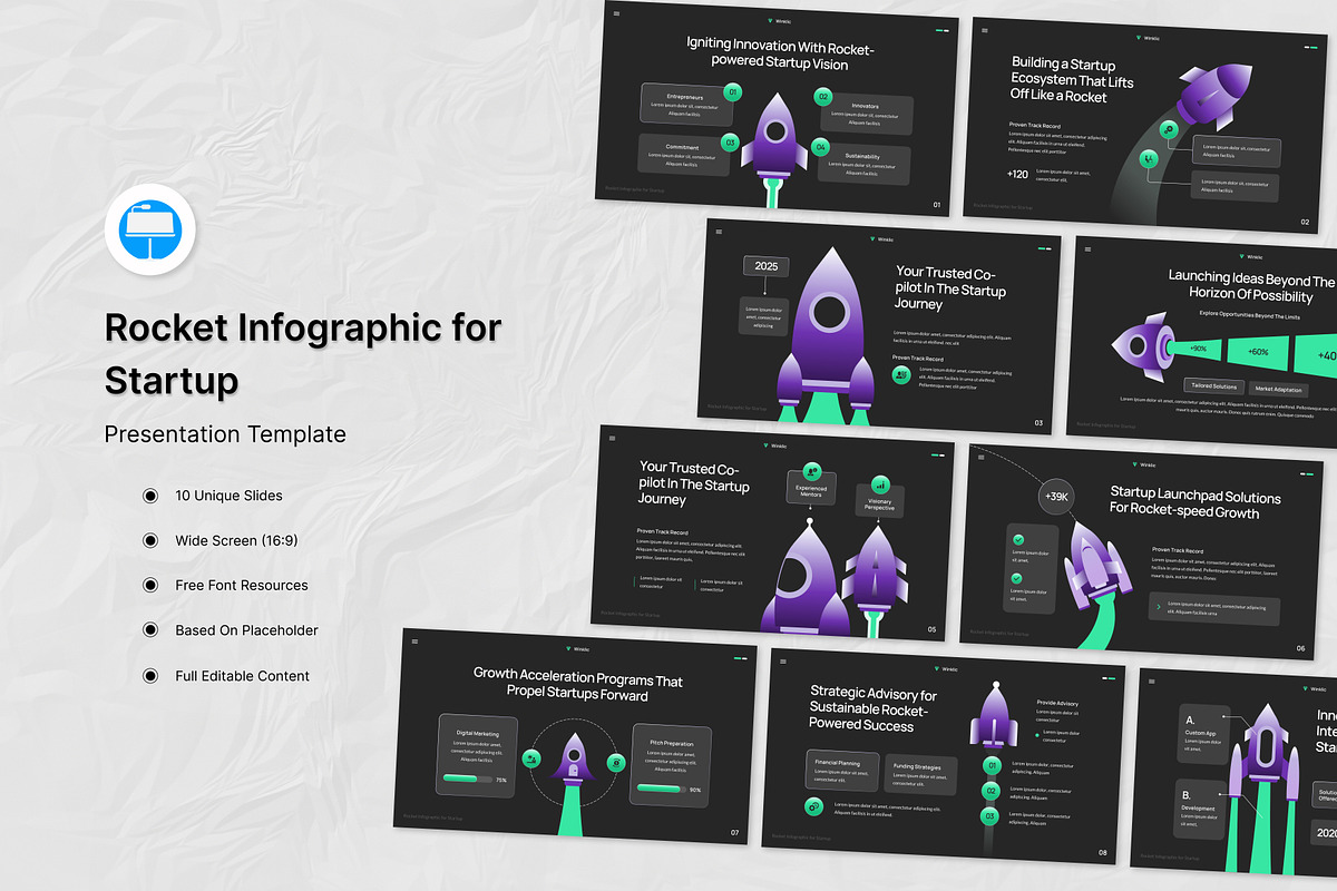 Rocket Infographic for Startup KEY