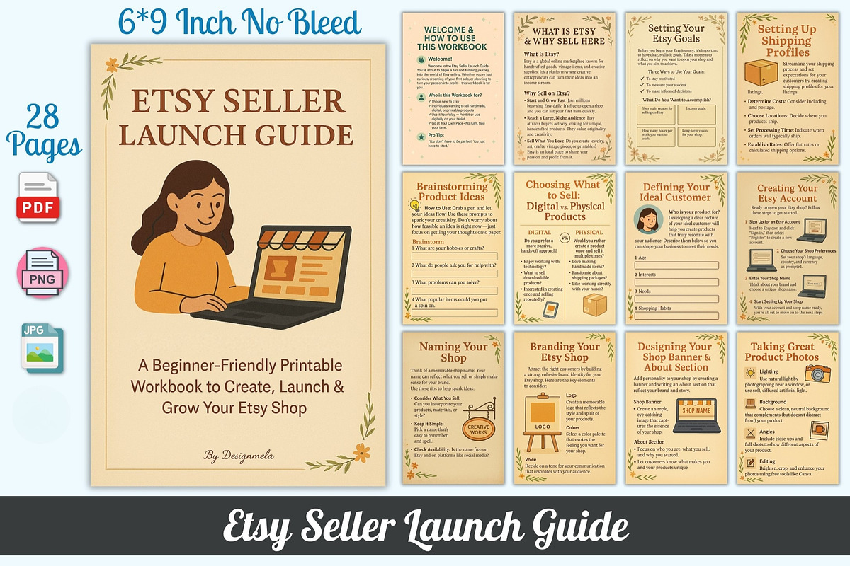 Etsy Seller Launch Guide, a Stationery Template by Designmela01 (Photo 1 of 5)