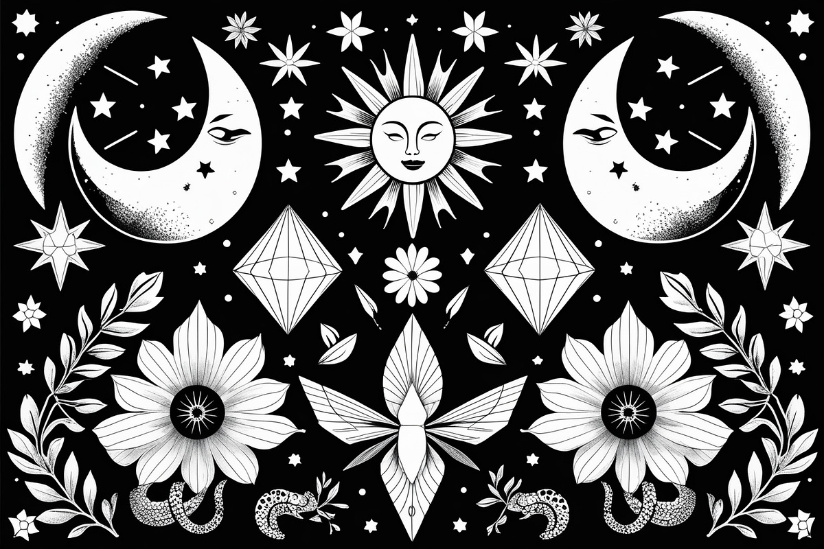 Mystic Moon and Nature Bundle, an Illustration by Creativeshirt (Photo 2 of 9)