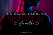 Lemonade Signature Font, a Script Font by Muntab_Art (Thumbnail 1 of 9)