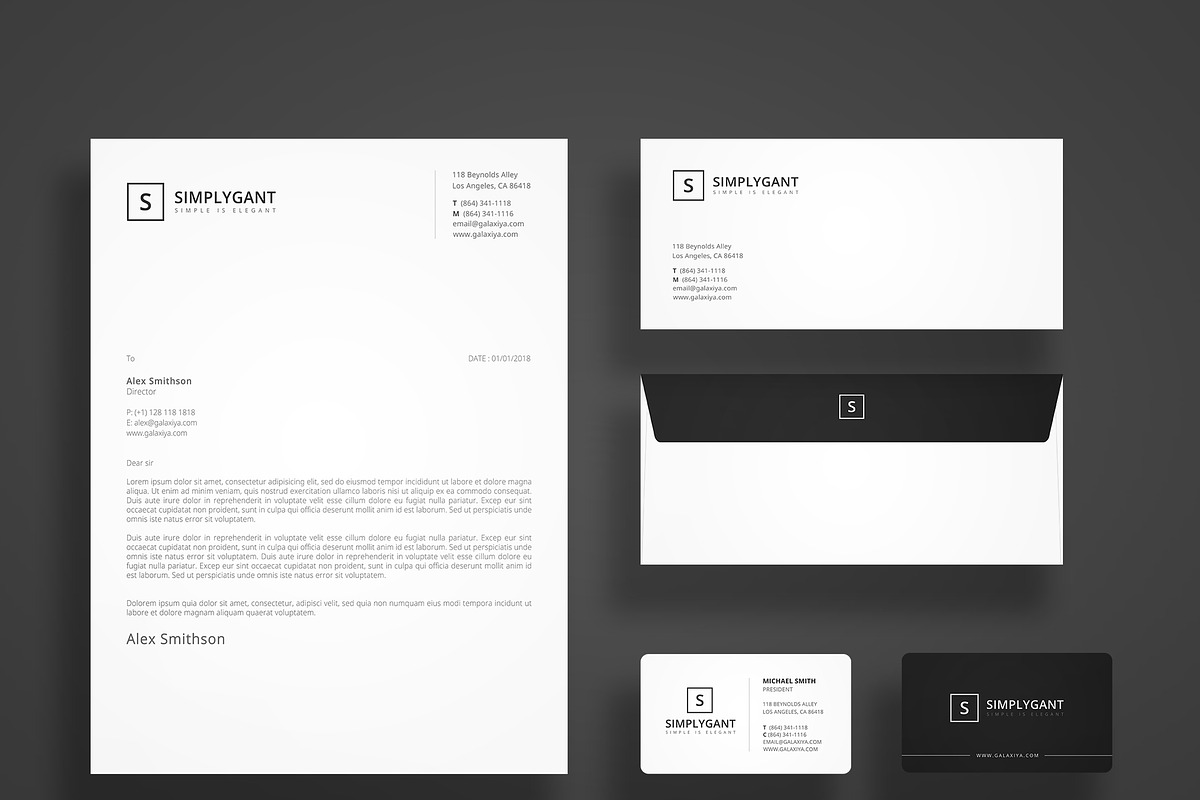 Simple Minimal Stationery Templates, a Stationery Template by Galaxiya (Photo 1 of 14)
