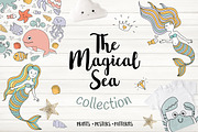 Cute Little Mermaids Vector Set, an Object Graphic by Teneresa (Thumbnail 1 of 6)