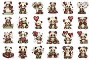 Quirky Valentines Panda Clipart, an Illustration by designcity5 (Thumbnail 2 of 5)