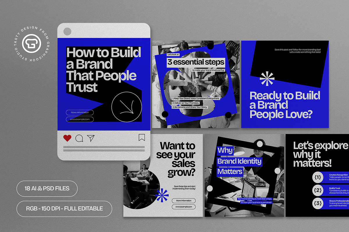 Blue Business Instagram Carousel, a Social Media Template by graphicook (Photo 1 of 3)