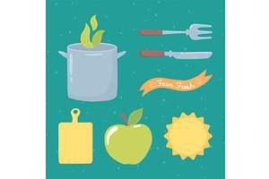 fresh produce organic, an Illustration by studiogstock