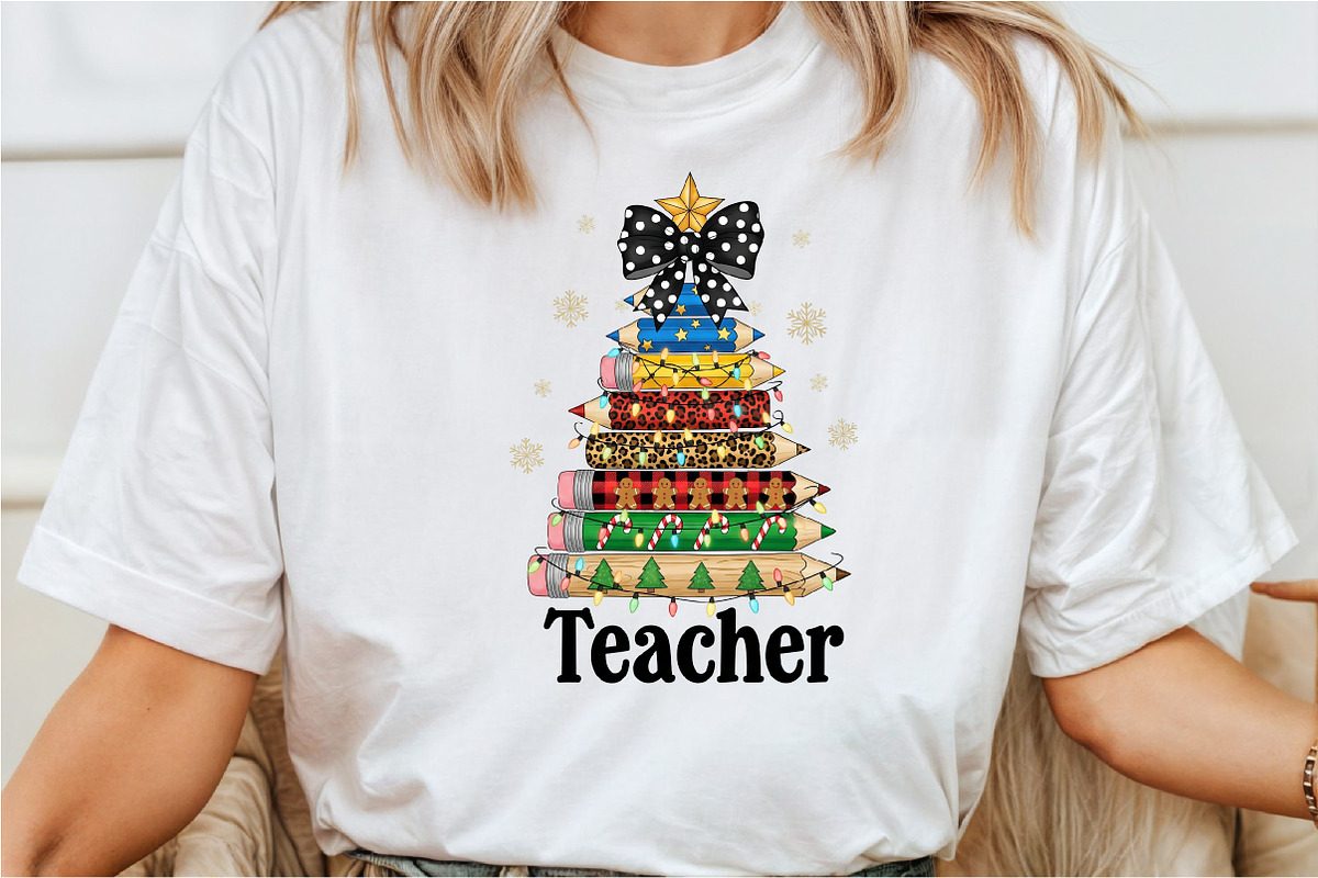 Christmas Teacher Sublimation Design, an Illustration by Rose Art (Photo 2 of 5)