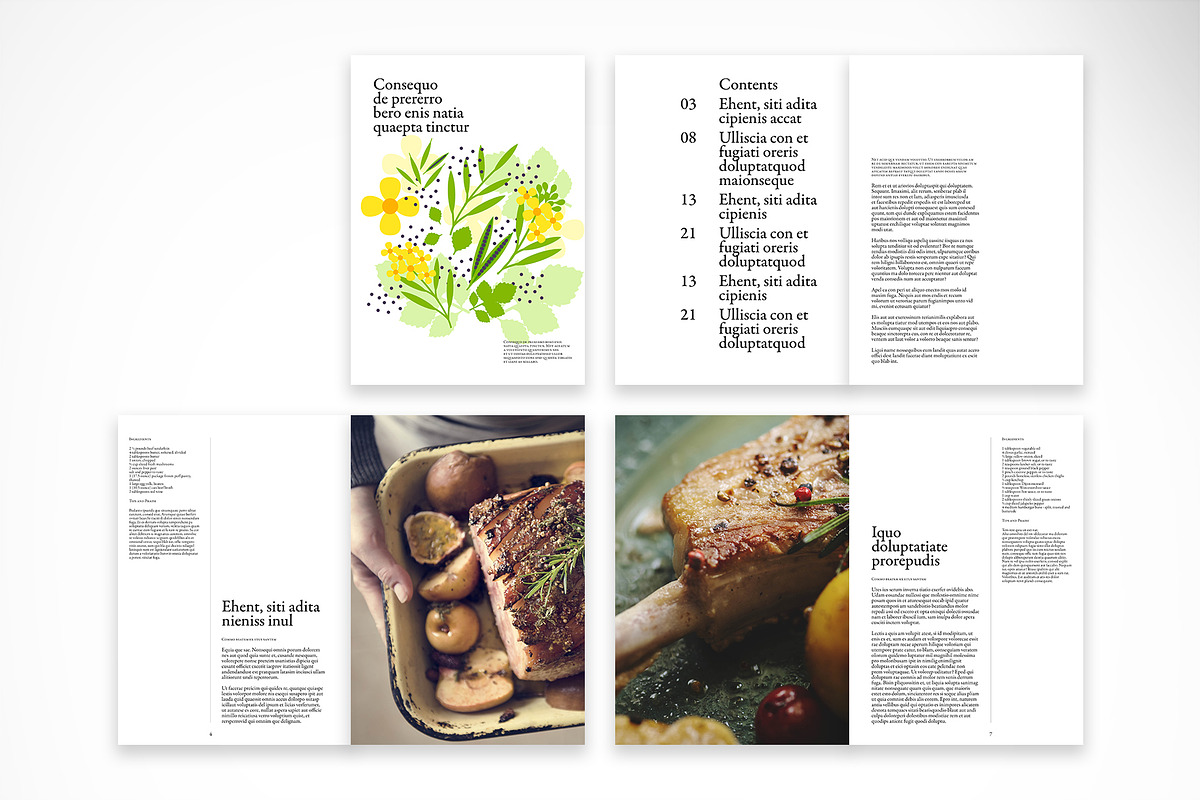 Modern Food & Recipe Book Layout, a Print Template by McLittle Stock (Photo 1 of 3)