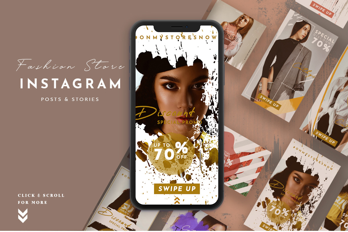 Fashion Instagram Stories & Posts, a Social Media Template by PixelHive Pro (Photo 1 of 12)