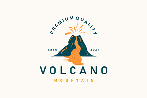 Volcano Logo Illustration Silhouette