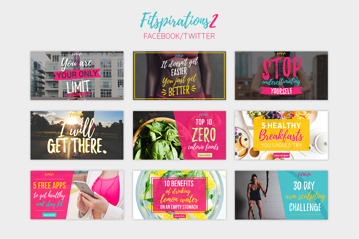 Fitspirations Social Media Bundle, a Social Media Template by Numszky Creative (Photo 11 of 12)