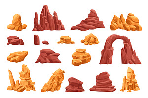 Cartoon desert rocks. Isolated, an Object Illustration by Stock-Smart-Start