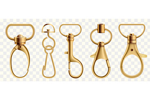 Set of gold swivel lobster clasps, an Object Illustration by Yayasya