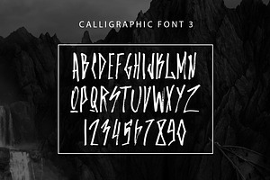 Set Of Three Calligraphic Fonts