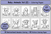 Baby Animals Coloring Book for Kids, an Animal Illustration by Lamia Emad (Thumbnail 1 of 5)