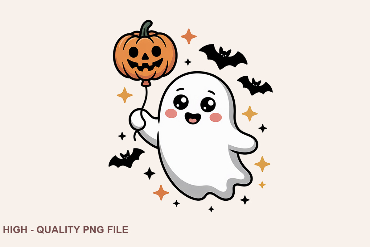 Cute Chubby Ghost Clipart Bundle, a Graphic by crative8112 (Photo 4 of 7)