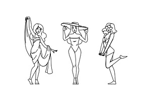 body woman swimsuit vector, a Person Illustration by pikepicture