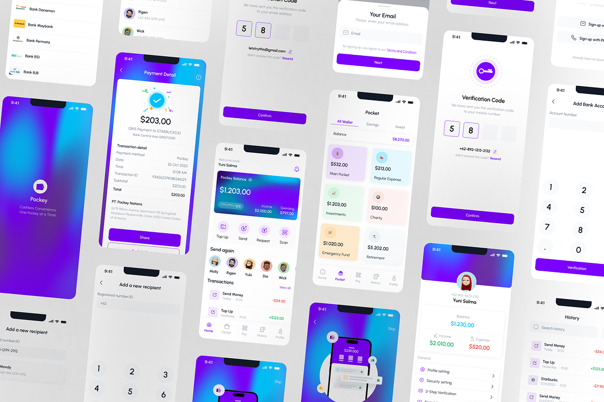 Pockey - Digital Payment&Wallet App, an UI Kit Template by Semusim Visual (Photo 4 of 5)