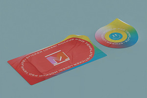 Custom Shape Sticker Mockup, a Packaging Mockup by skybluecreative