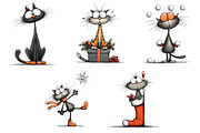 Quirky Christmas Cat Clipart, an Illustration by Craft Nest (Thumbnail 13 of 13)
