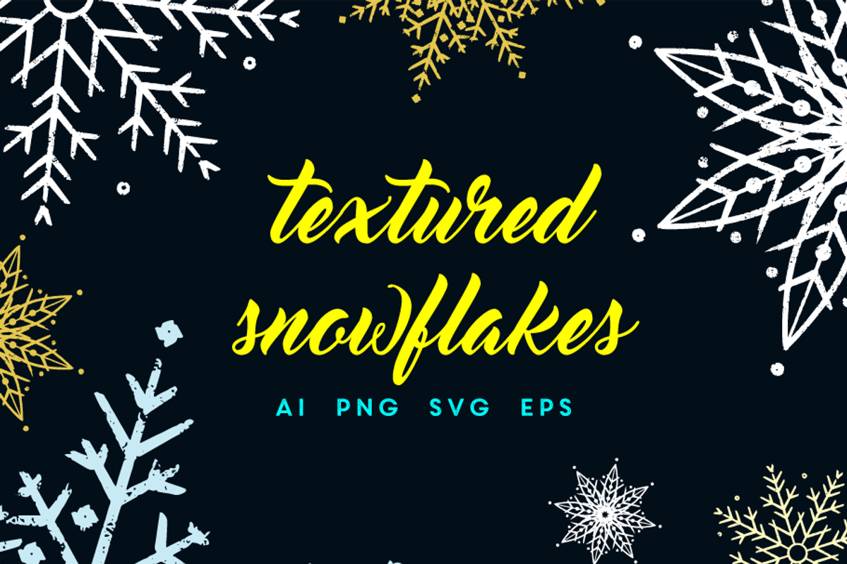Vector textured grungy snowflakes, a Texture Illustration by Palette Pursuit (Photo 5 of 5)