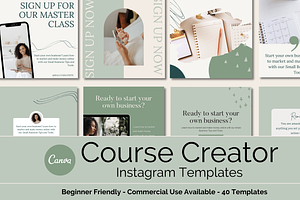 Green Course Creator Instagram Posts