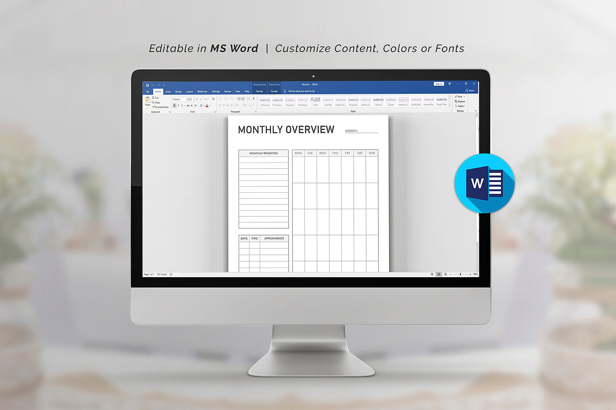 Monthly Overview, a Stationery Template by DesignDevisers (Photo 9 of 10)
