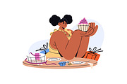 Binge eating, food disorder concept, a Food Illustration by PaperTrident (Thumbnail 7 of 7)