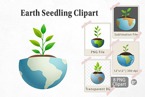 Earth Seedling Clipart, a Graphic by Artnoy