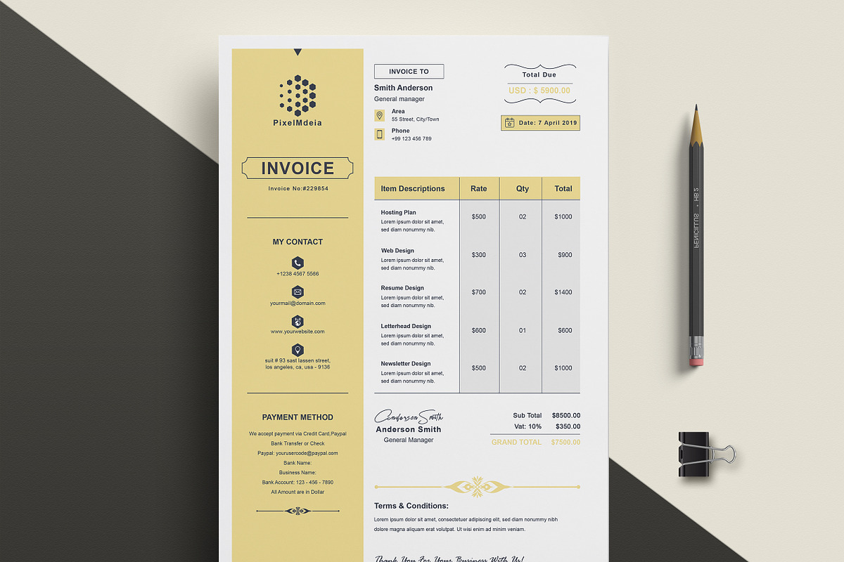 Invoice, a Stationery Template by TelaTemplates (Photo 8 of 8)