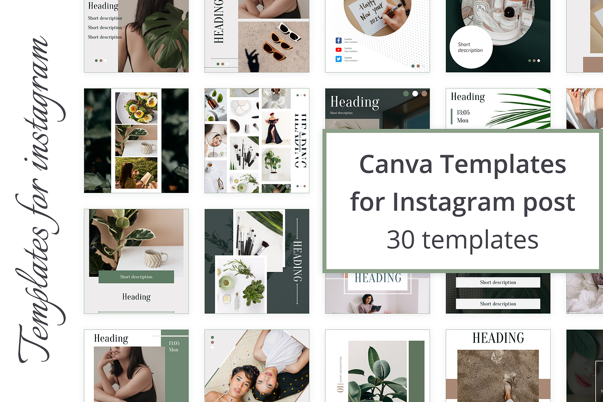 30 Canva Instagram Templates (Feed), a Social Media Template by KaluginaWEB (Photo 1 of 7)