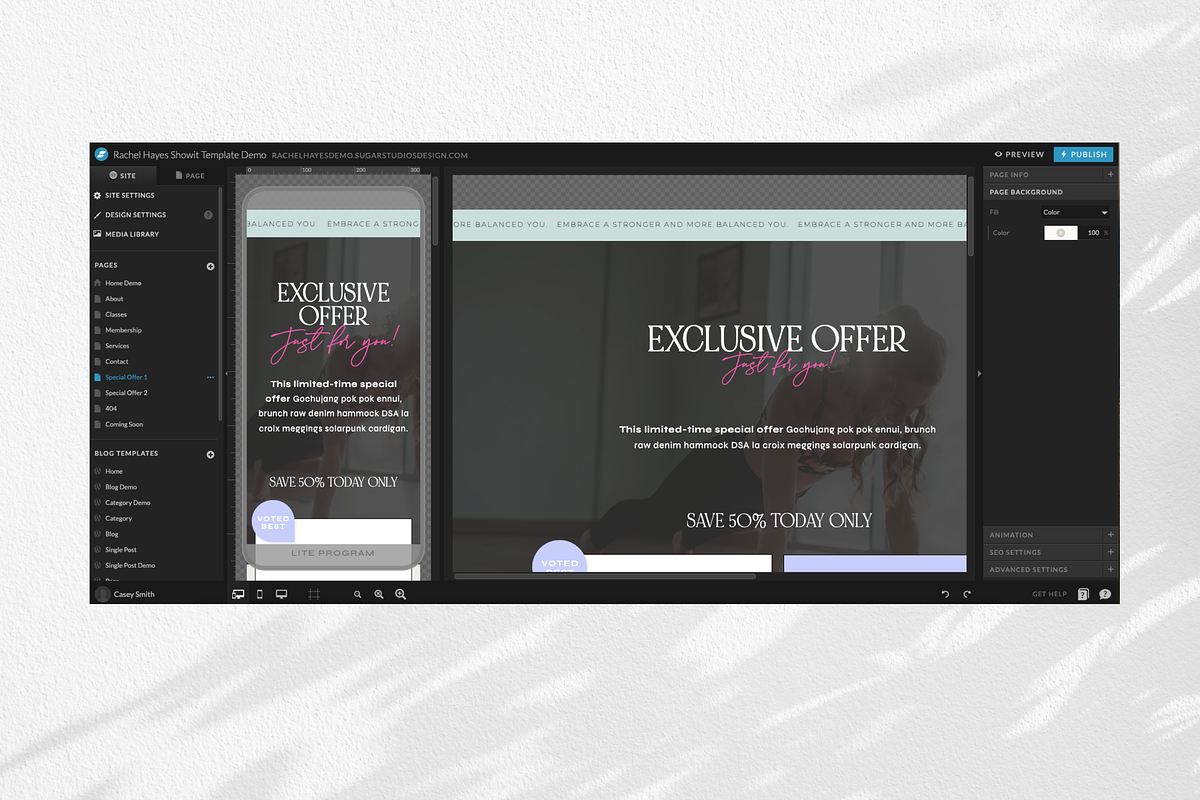 Fitness Studio Website Template, a Websites & App Template by Sugar Studios (Photo 3 of 7)