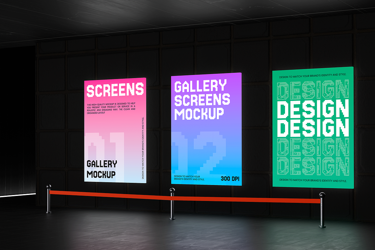 Gallery Screens Mockup, an Advertising Mockup by Permadi Creative (Photo 2 of 2)
