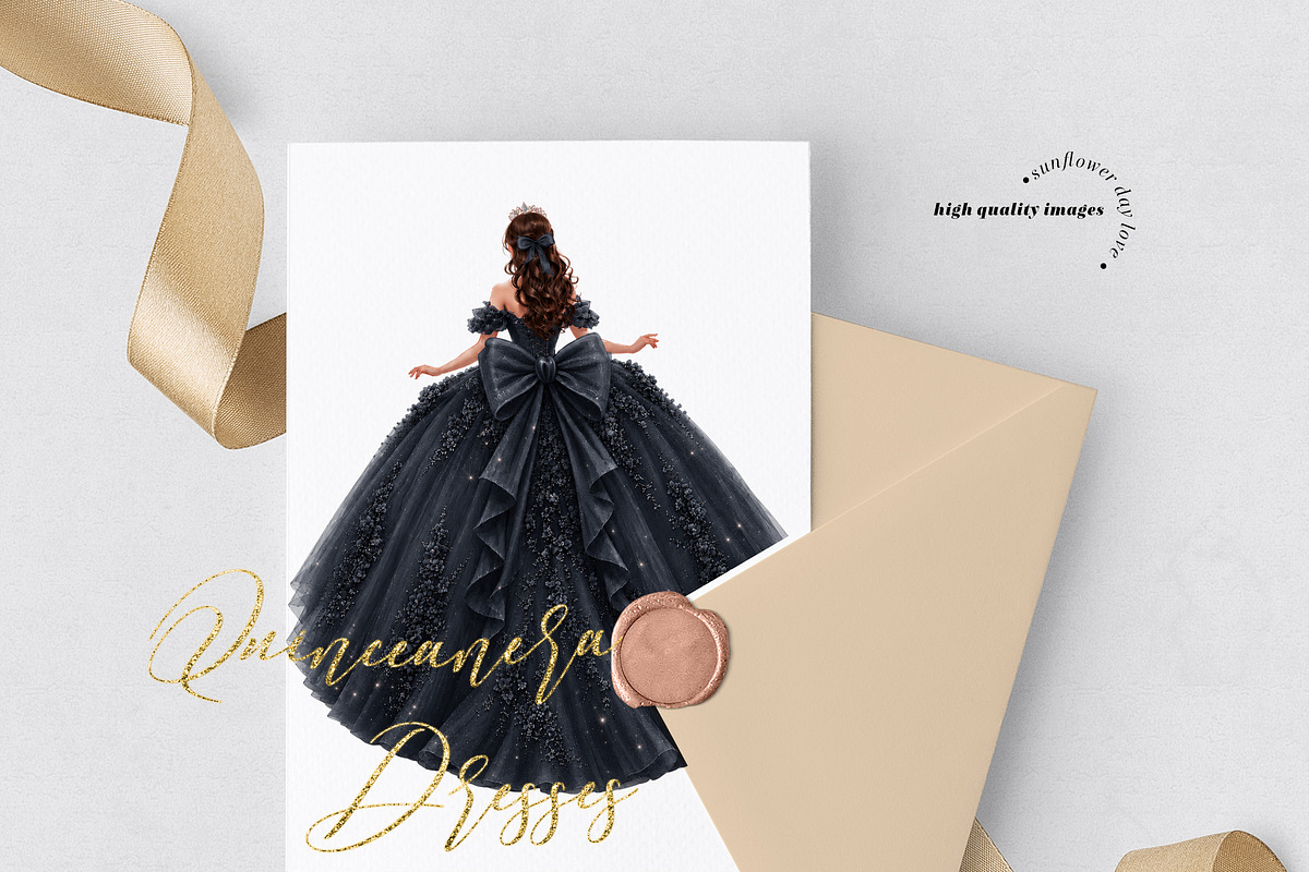 Black Ball Gown Dresses Clipart, a Person Illustration by Sunflower Day Love (Photo 2 of 3)