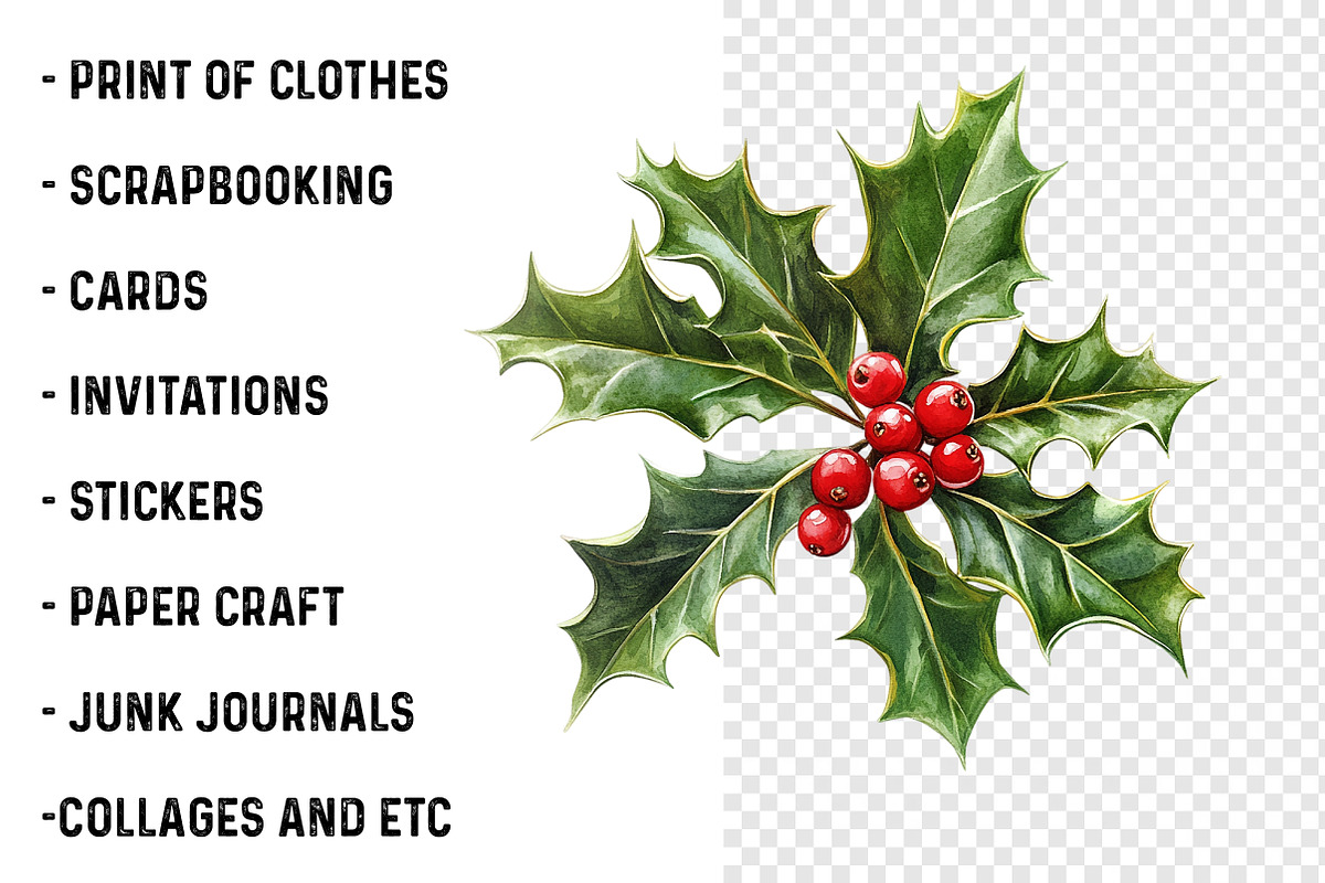 Watercolor Vintage Christmas Clipart, a Transportation Illustration by SinaCreation (Photo 3 of 9)