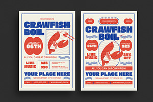 Retro Crawfish Boil Event Flyer, a Flyer Template by Guuver