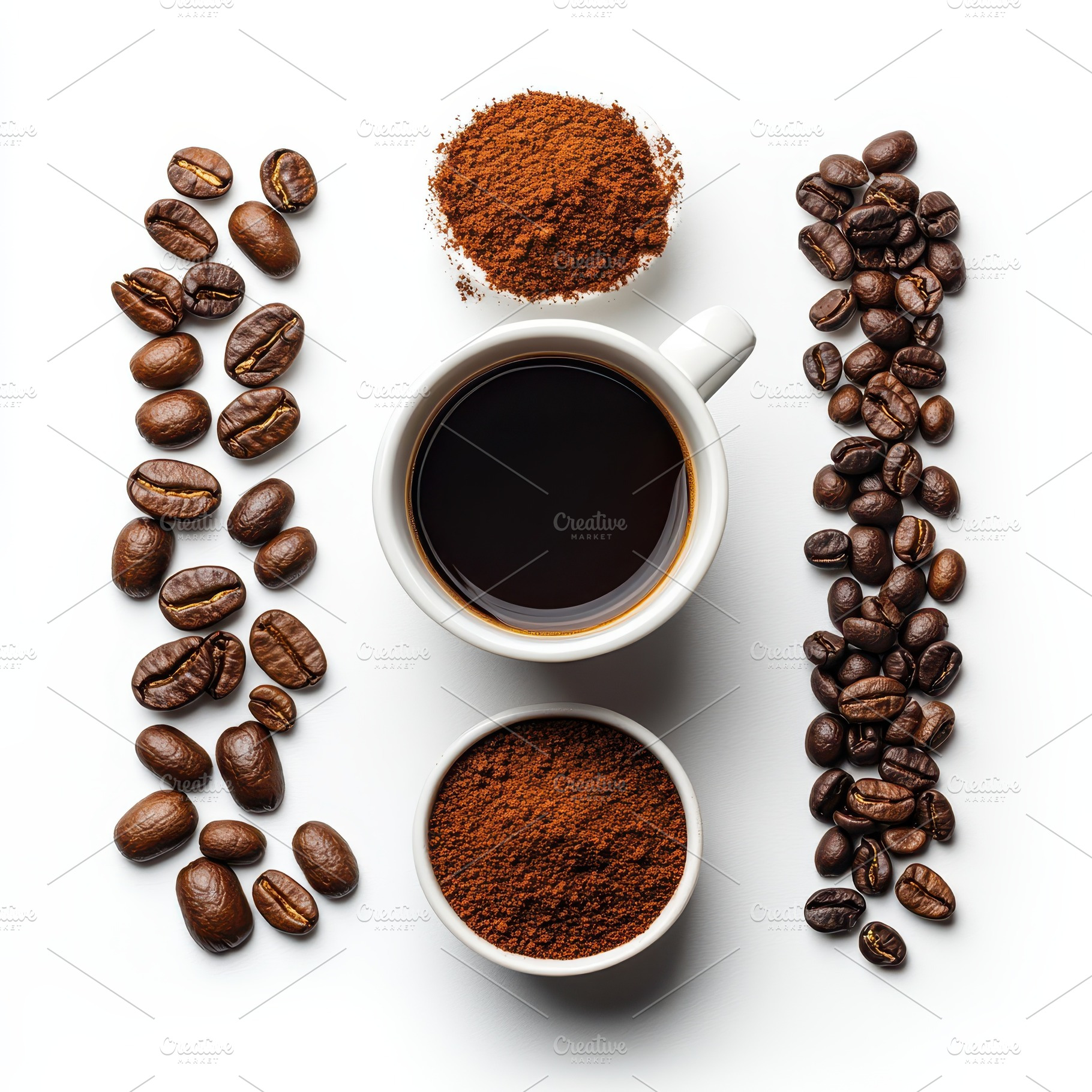 Aromatic Coffee Beans Ground Coffee, a Food & Drink Photo by Pixeness Studio