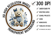 Whimsical Spring Teddy Bear Clipart, an Illustration by Craft Nest (Thumbnail 2 of 10)