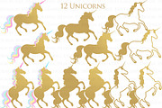 Magical Unicorns, Einhorn, Flat Gold, an Illustration by Mia's Graphic Design (Thumbnail 5 of 9)