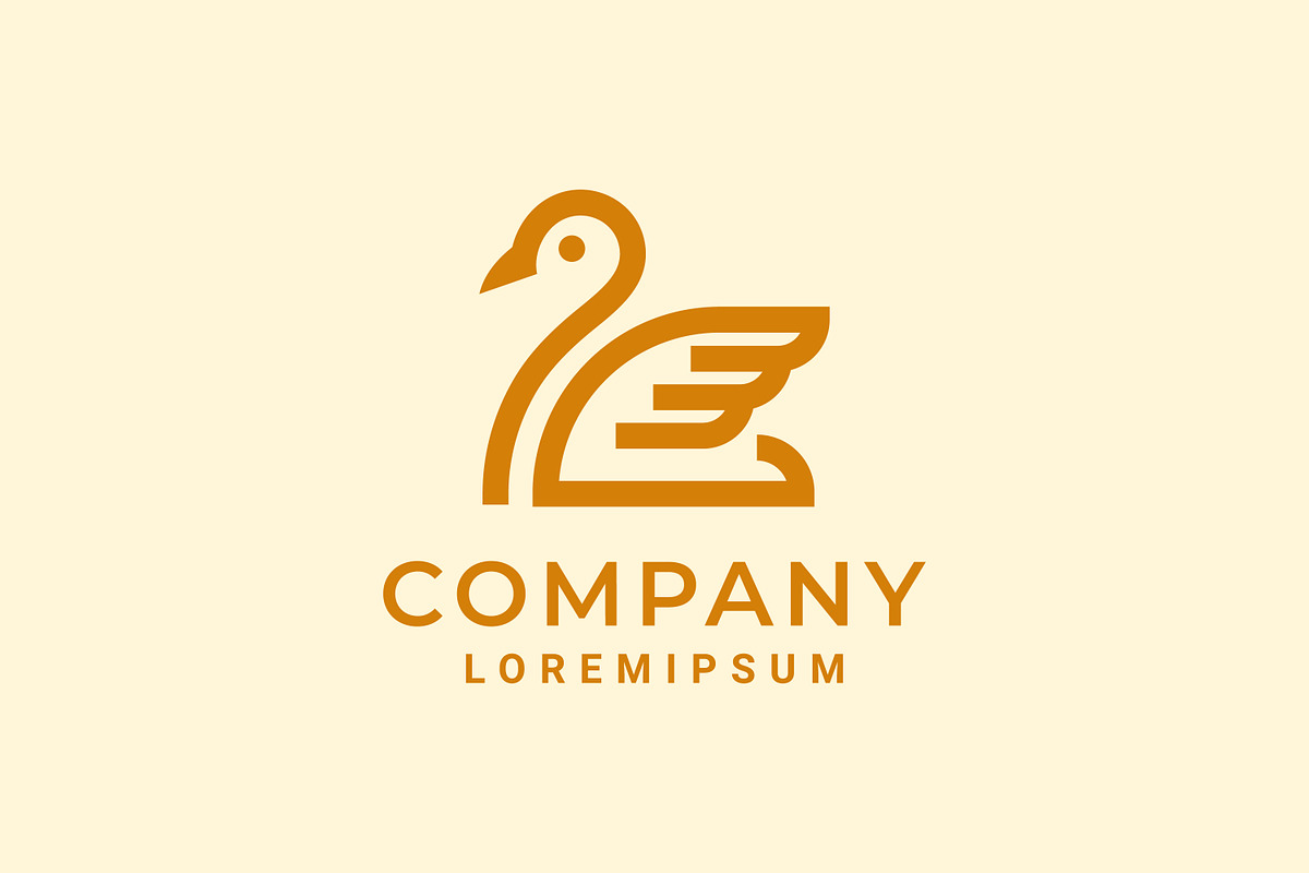 Minimalist line art duck logo, a Branding & Logo Template by Saba Vector